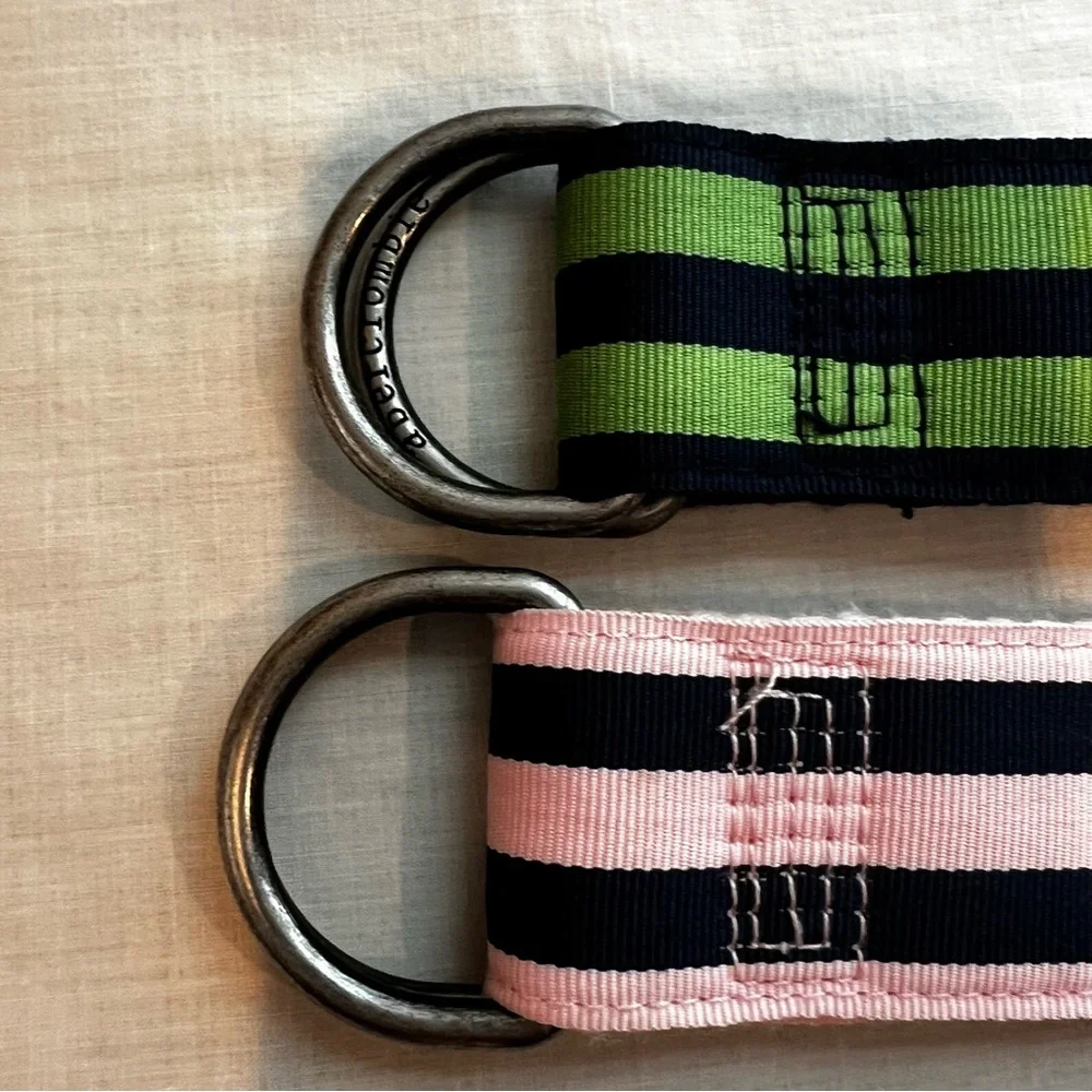 Abercrombie Kids Navy belts with Green and Pink Stripes